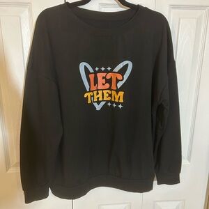 Black Graphic Sweatshirt with Colorful Print